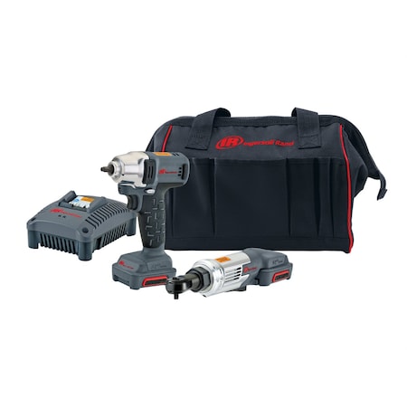 Ingersoll-Rand 2 Piece Impact and Ratchet IQV12 Cordless Kit IRTIQV12-202
